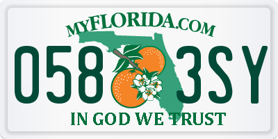 FL license plate 0583SY