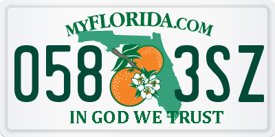 FL license plate 0583SZ