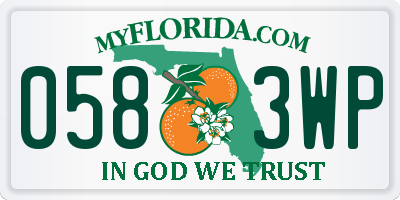 FL license plate 0583WP