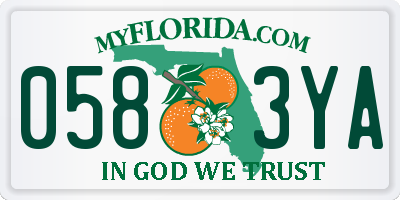 FL license plate 0583YA