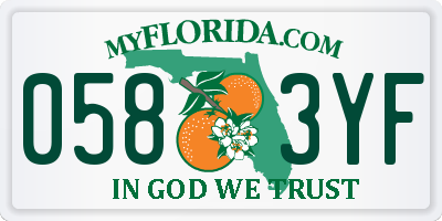 FL license plate 0583YF