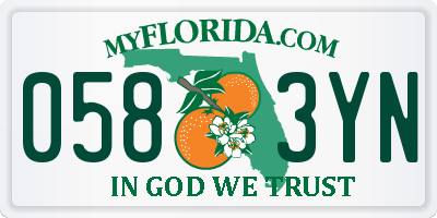 FL license plate 0583YN