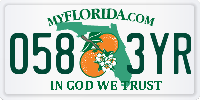 FL license plate 0583YR
