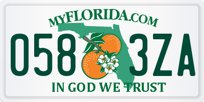 FL license plate 0583ZA