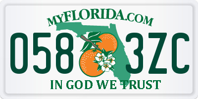 FL license plate 0583ZC