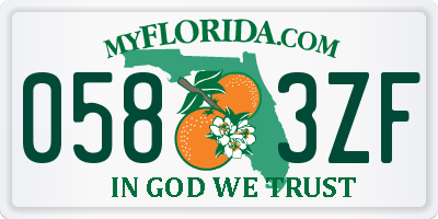 FL license plate 0583ZF