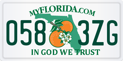 FL license plate 0583ZG