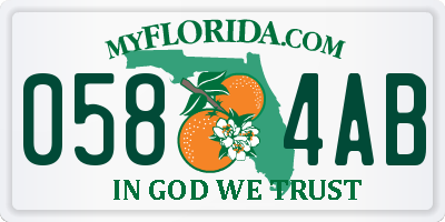 FL license plate 0584AB