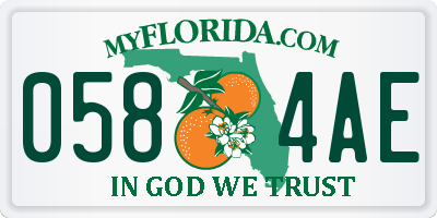 FL license plate 0584AE
