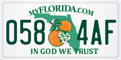 FL license plate 0584AF