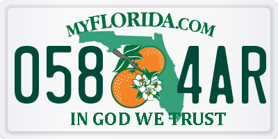 FL license plate 0584AR