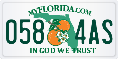 FL license plate 0584AS