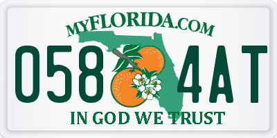 FL license plate 0584AT