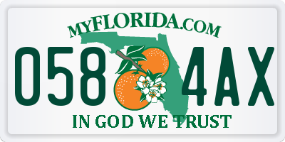 FL license plate 0584AX