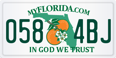 FL license plate 0584BJ