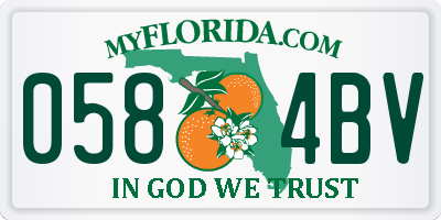 FL license plate 0584BV