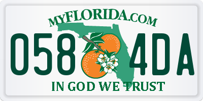 FL license plate 0584DA