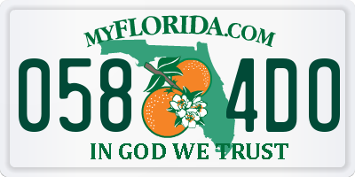 FL license plate 0584DO