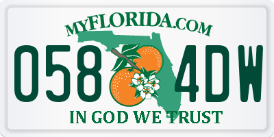 FL license plate 0584DW