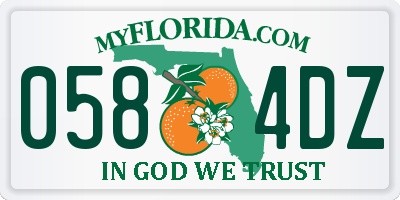 FL license plate 0584DZ