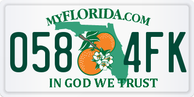 FL license plate 0584FK