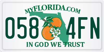 FL license plate 0584FN