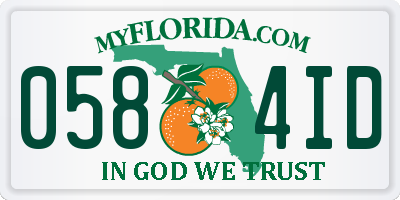 FL license plate 0584ID