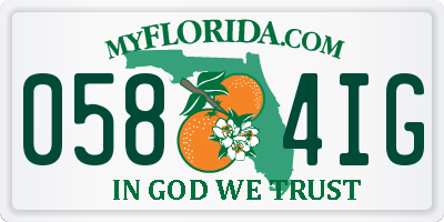 FL license plate 0584IG