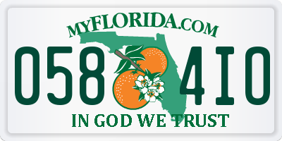 FL license plate 0584IO