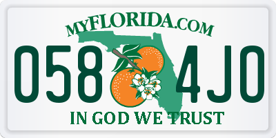 FL license plate 0584JO