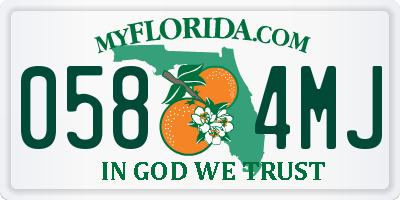 FL license plate 0584MJ