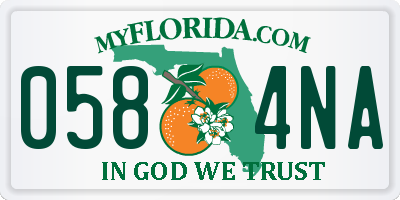 FL license plate 0584NA