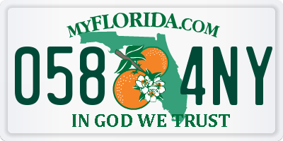 FL license plate 0584NY
