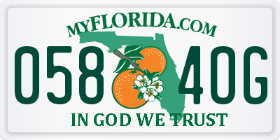 FL license plate 0584OG