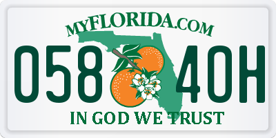 FL license plate 0584OH