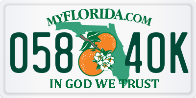 FL license plate 0584OK