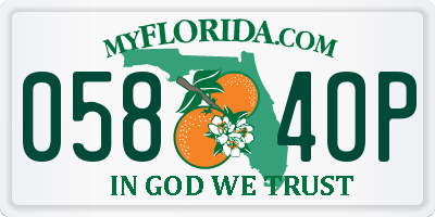 FL license plate 0584OP