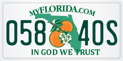 FL license plate 0584OS
