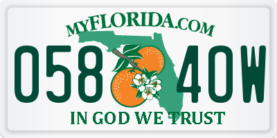FL license plate 0584OW