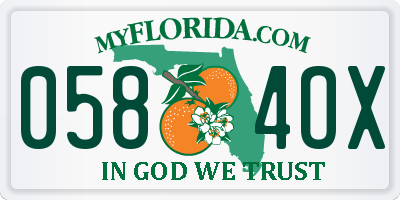 FL license plate 0584OX