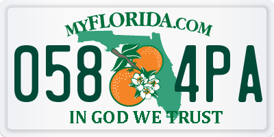 FL license plate 0584PA