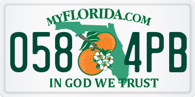 FL license plate 0584PB