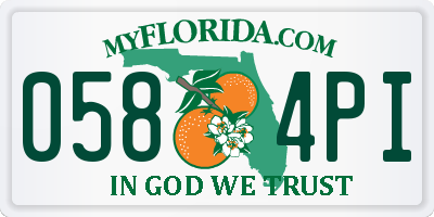 FL license plate 0584PI