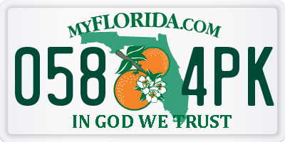 FL license plate 0584PK