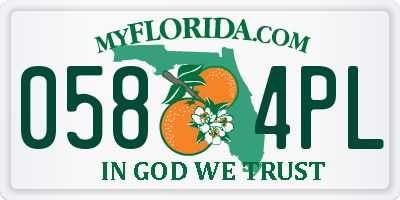 FL license plate 0584PL