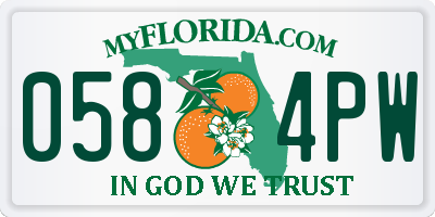 FL license plate 0584PW