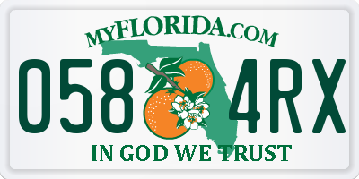 FL license plate 0584RX