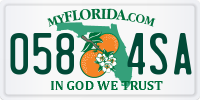 FL license plate 0584SA