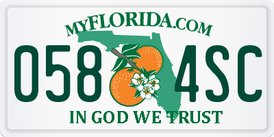 FL license plate 0584SC