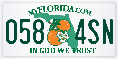 FL license plate 0584SN